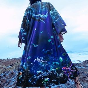 NWT BlackMilk NIGHT SWIMMING VELVET SWAN KIMONO - LIMITED